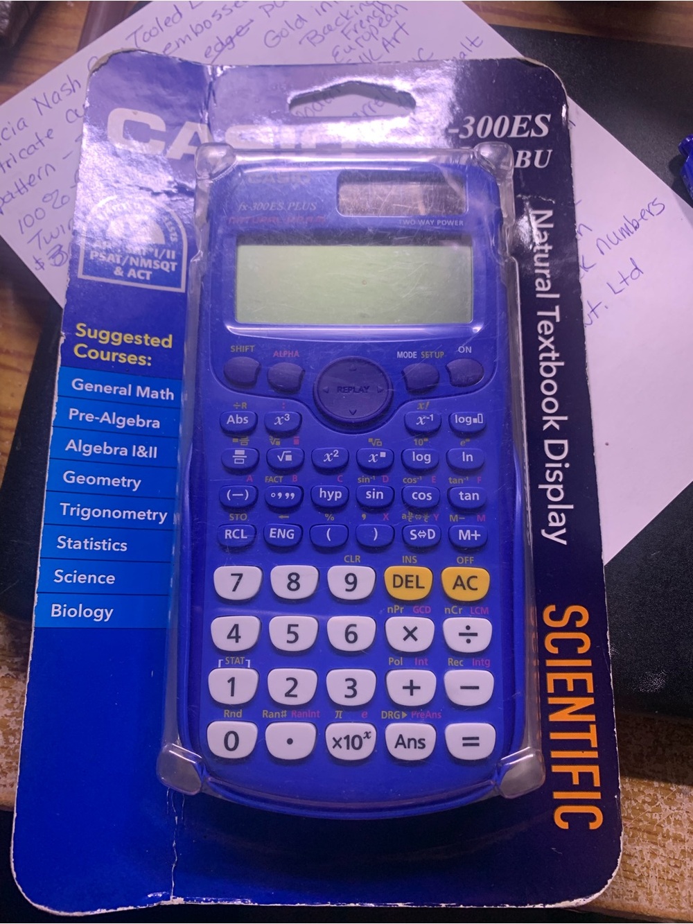 Casio FX-300ES Plus Scientific Calculator Textbook Display Blue
